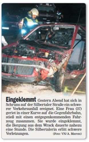 Die VN berichteten über den Verkehrsunfall.
