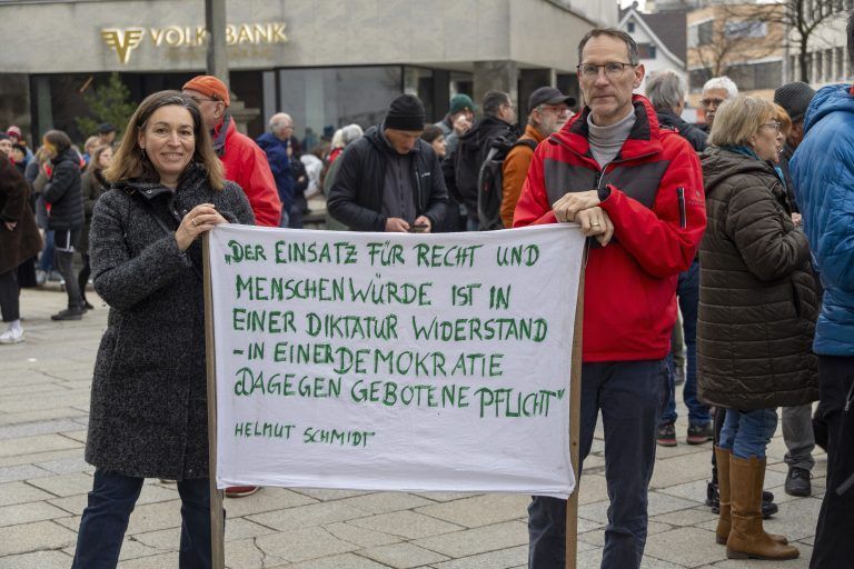 Sandra und Jürgen Mathis sind aus Hohenems nach Dornbirn gekommen. <span class="copyright">VN/Paulitsch</span>