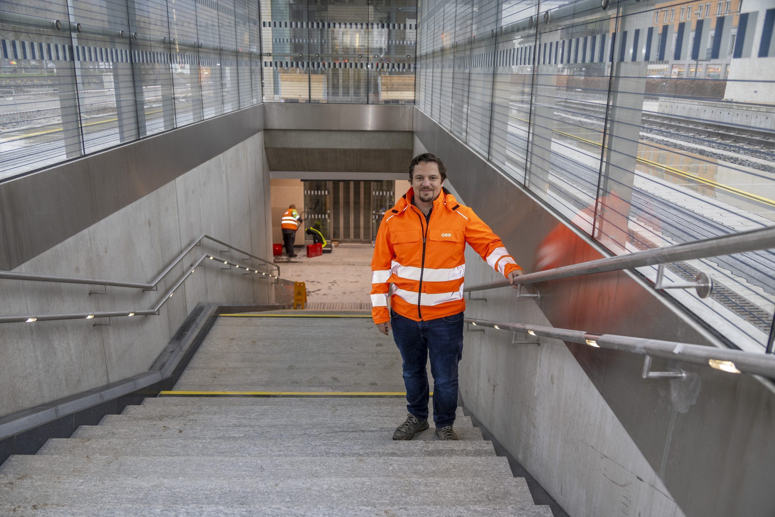 Baustelle Hypounterführung Termin mit dem Projektkoordinator Dominik Lumetzberger und Pressesprecher Christoph Gasser-Mair, Architekt Markus Ostertag ahnhof Bregenz