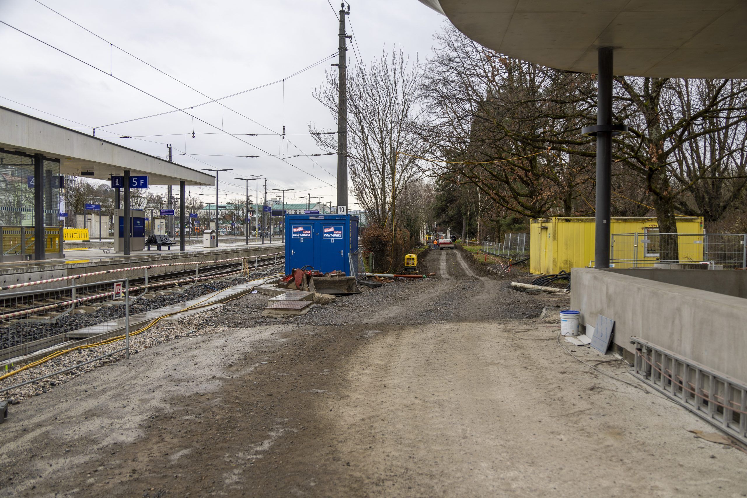 Baustelle Hypounterführung Termin mit dem Projektkoordinator Dominik Lumetzberger und Pressesprecher Christoph Gasser-Mair, Architekt Markus Ostertag ahnhof Bregenz
