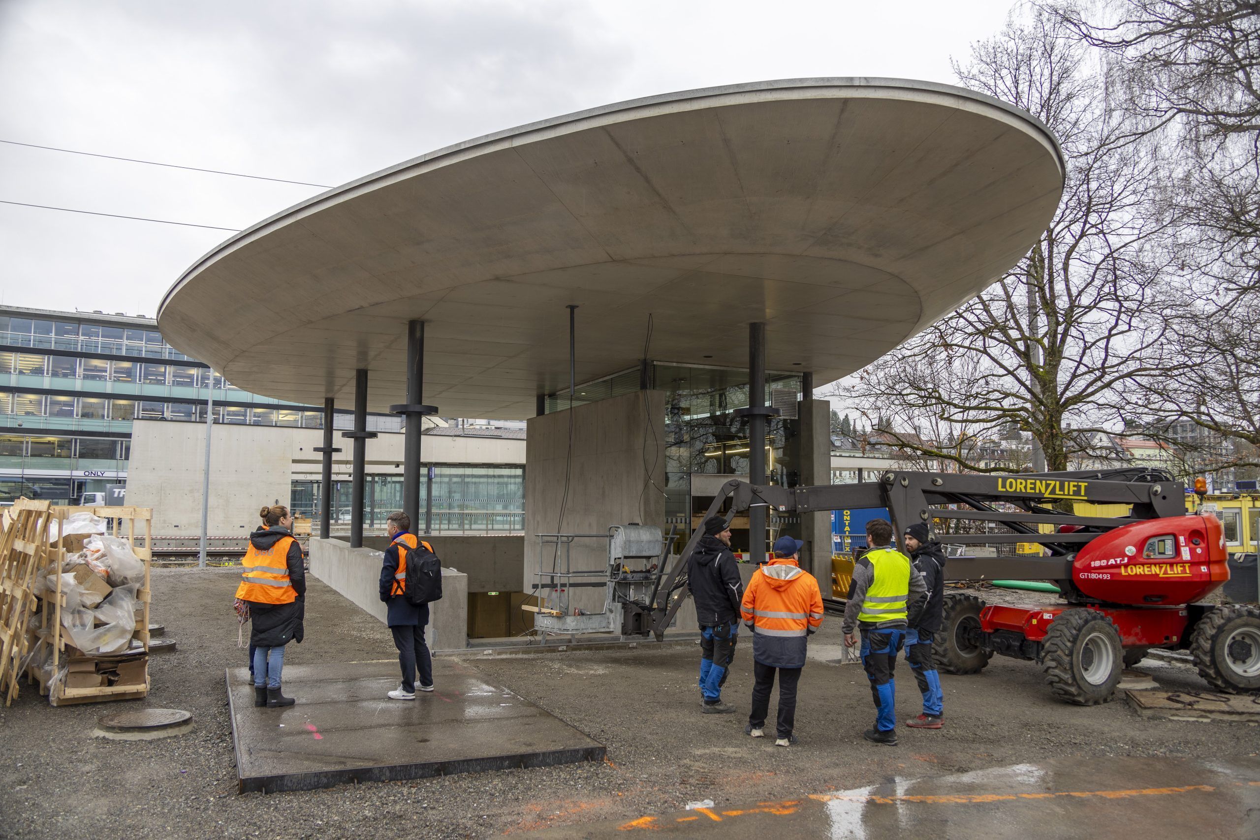 Baustelle Hypounterführung Termin mit dem Projektkoordinator Dominik Lumetzberger und Pressesprecher Christoph Gasser-Mair, Architekt Markus Ostertag ahnhof Bregenz