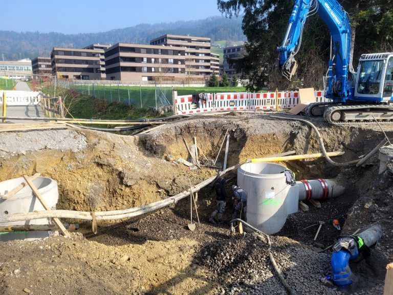 Bilder rund um den Neubau Straßendurchlässe für den Hochwasserschutz auf der L190 in Lochau - Bilder rund um den Neubau Straßendurchlässe für den Hochwasserschutz auf der L190 in Lochau