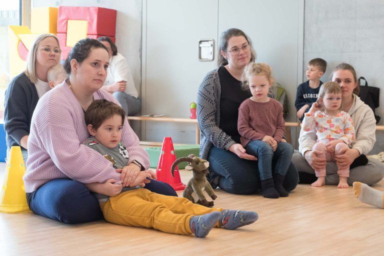 Miniböcklegruppe Koblach am ersten Nachmittag im Kindergarten Ried