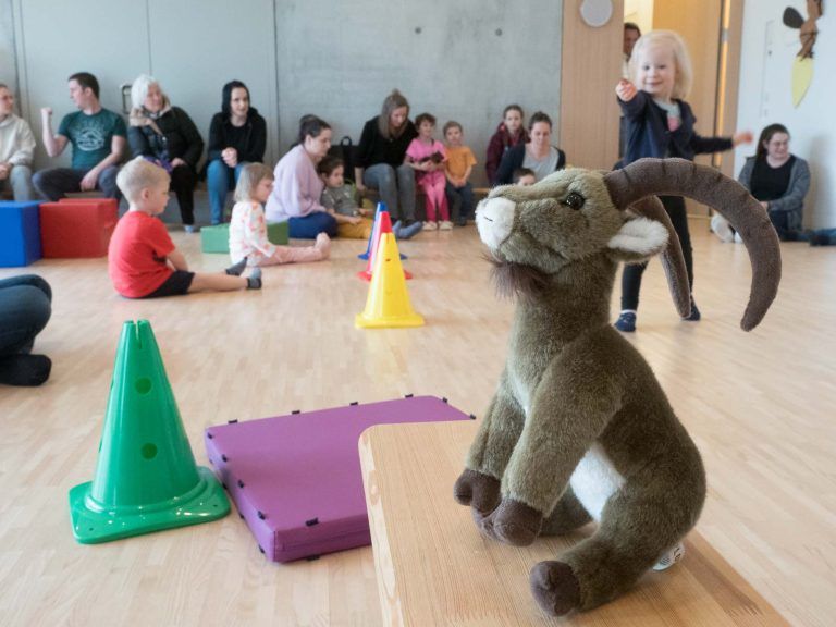 Miniböcklegruppe Koblach am ersten Nachmittag im Kindergarten Ried