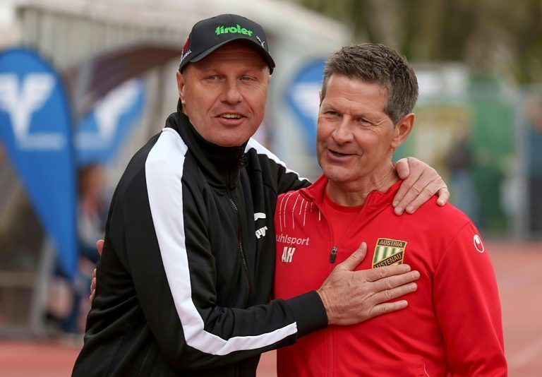 ABD0062_20240330 – BREGENZ –
STERREICH: (v.l.) Tirol-Trainer Thomas Silberberger und Lustenau-Trainer Andreas Heraf whrend der Admiral Bundesliga-Begegnung, Qualifikationsgruppe 2. Runde, am Samstag, 30. Mrz 2024, zwischen SC Austria Lustenau und WSG Tirol in Bregenz. – FOTO: APA/DIETMAR STIPLOVSEK