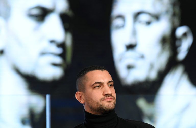 ABD0121_20190328 – WIEN – STERREICH: Boxer Marcos Nader am Donnerstag, 28. Mrz 2019, im Rahmen einer Pressekonferenz zur ?Bounce Fight Night? in Wien. – FOTO: APA/HANS KLAUS TECHT