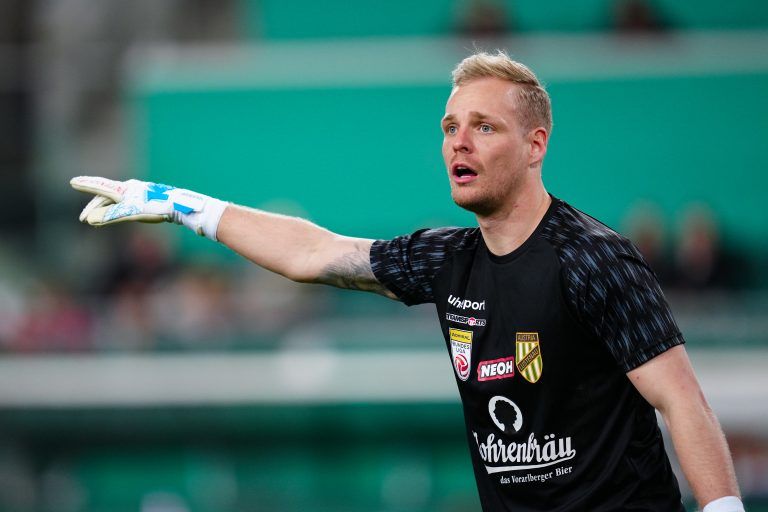 ABD0158_20240303 – WIEN – STERREICH: Domenik Schierl (SC Austria Lustenau) am Sonntag, 03. Mrz 2024, whrend der Admiral Bundesliga-Begegnung, 21. Runde, zwischen SK Rapid und SC Austria Lustenau in Wien. – FOTO: APA/EVA MANHART