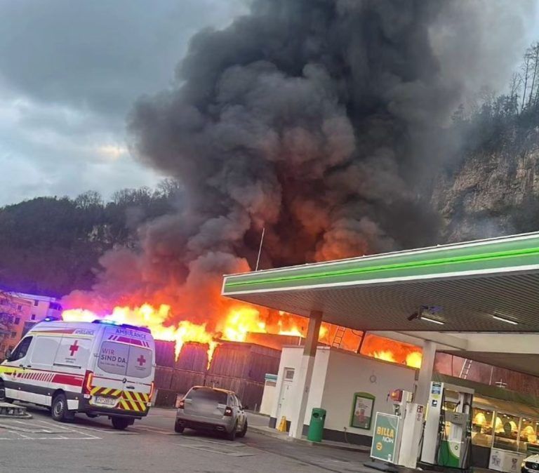 Großbrand Feldkirch, Bild von der Feuerwehr Feldkirch