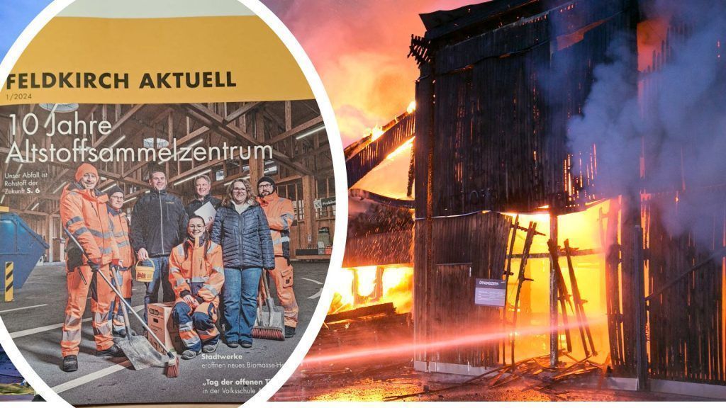 Feuer zerstört ASZ kurz vor Jubiläum: Wo entsorgt Feldkirch nun den Müll?