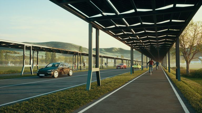 Modulare Lösung für PV-Radwege