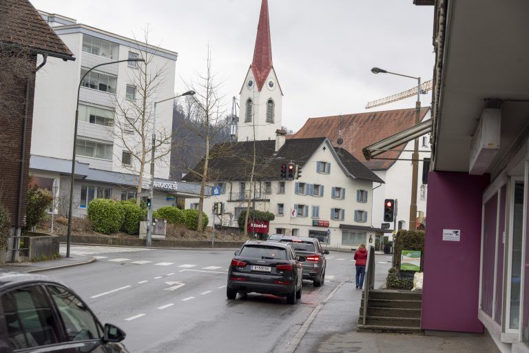 Kreuzung Dornbirn Haselstauden Verkehr Stadt