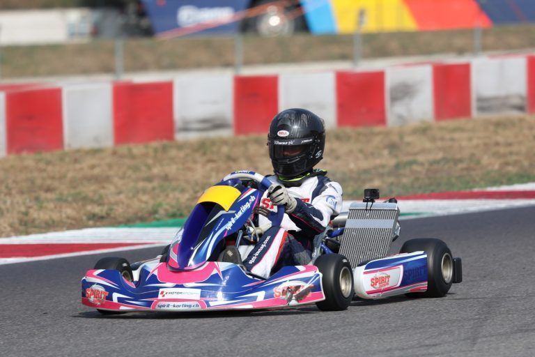 13. Okt. 2023 | Marlon Bayer im Training auf der Kartpiste von Franciacorta (ITA) mit dem Spirig Karting Team von Ken Allemann