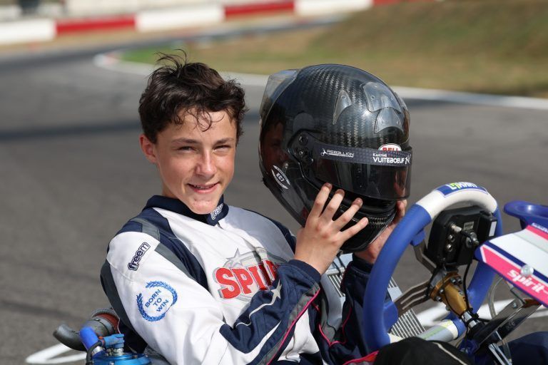 13. Okt. 2023 | Marlon Bayer im Training auf der Kartpiste von Franciacorta (ITA) mit dem Spirig Karting Team von Ken Allemann