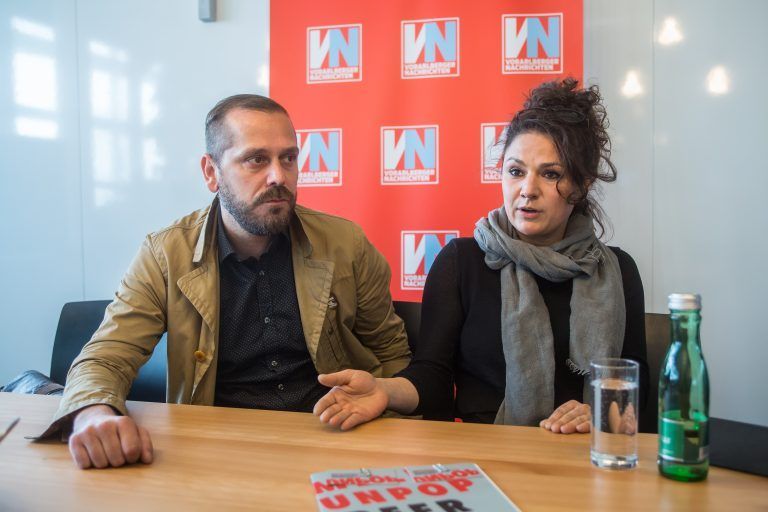 Stefan Kasimir und Caro Stark, Theaterproduzenten in der VN-Redaktion