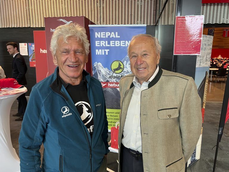 Alpinist Alwin Leitner und Reiseführer Wolfram Herburger