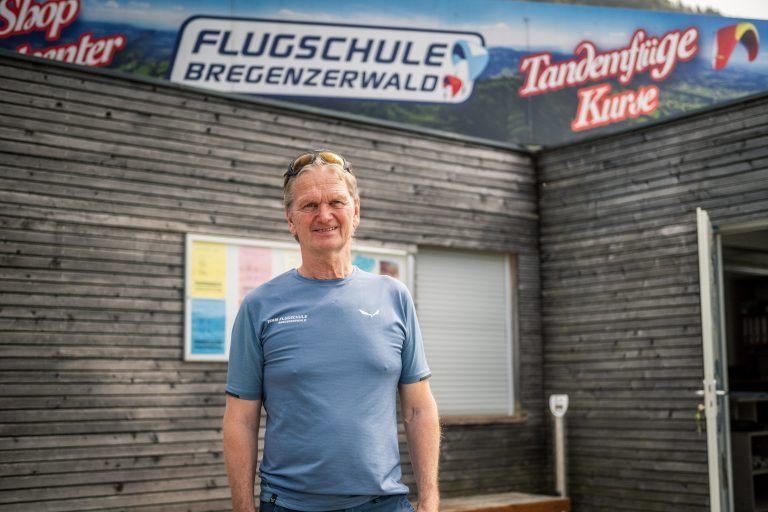 Flugschule Bregenzerwald, Bergbahnen Andelsbuch, Jodok Moosbrugger von der Flugschule 