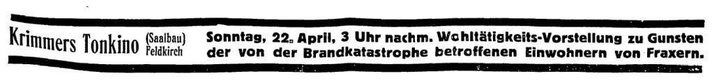 Die furchtbare Feuersbrunst in Fraxern