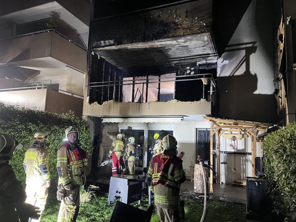 Wegen Zigarettenasche: Wohnung in Lustenau in Vollbrand