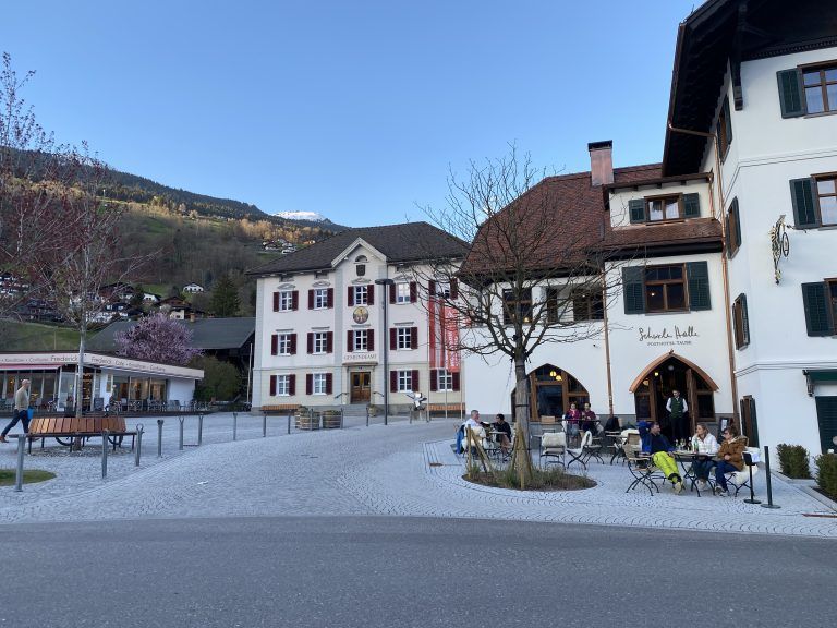 Schrunser Ortszentrum, Silvrettastraße, Kirchstraße, Begegnungszone