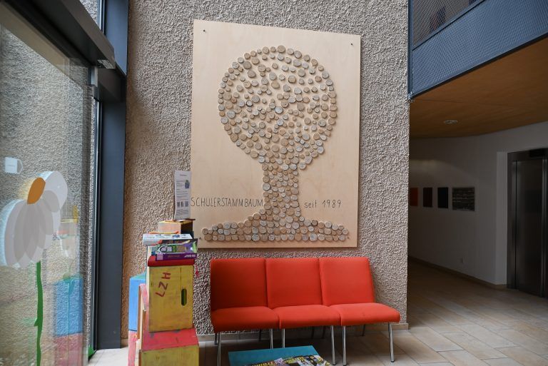 Die Schule im LZH feiert dieses Jahr 35-jähriges Jubiläum. Im Eingangsbereich wurde ein Schülerstammbaum errichtet. - Austausch in Gehörlosenpädagogik - Austausch in Gehörlosenpädagogik