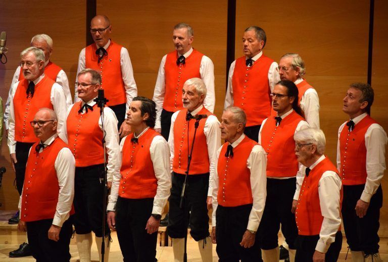 Voll konzentriert: die 14 Tenöre und Bässe der Wälder Chorgemeinschaft. - Konzert Wälder Chorgemeinschaft Egg