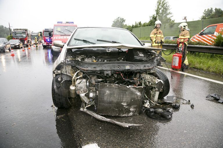 Kalus am 31.5.2024 VU Verkehrsunfall auf der A 14 Rheintalautob
