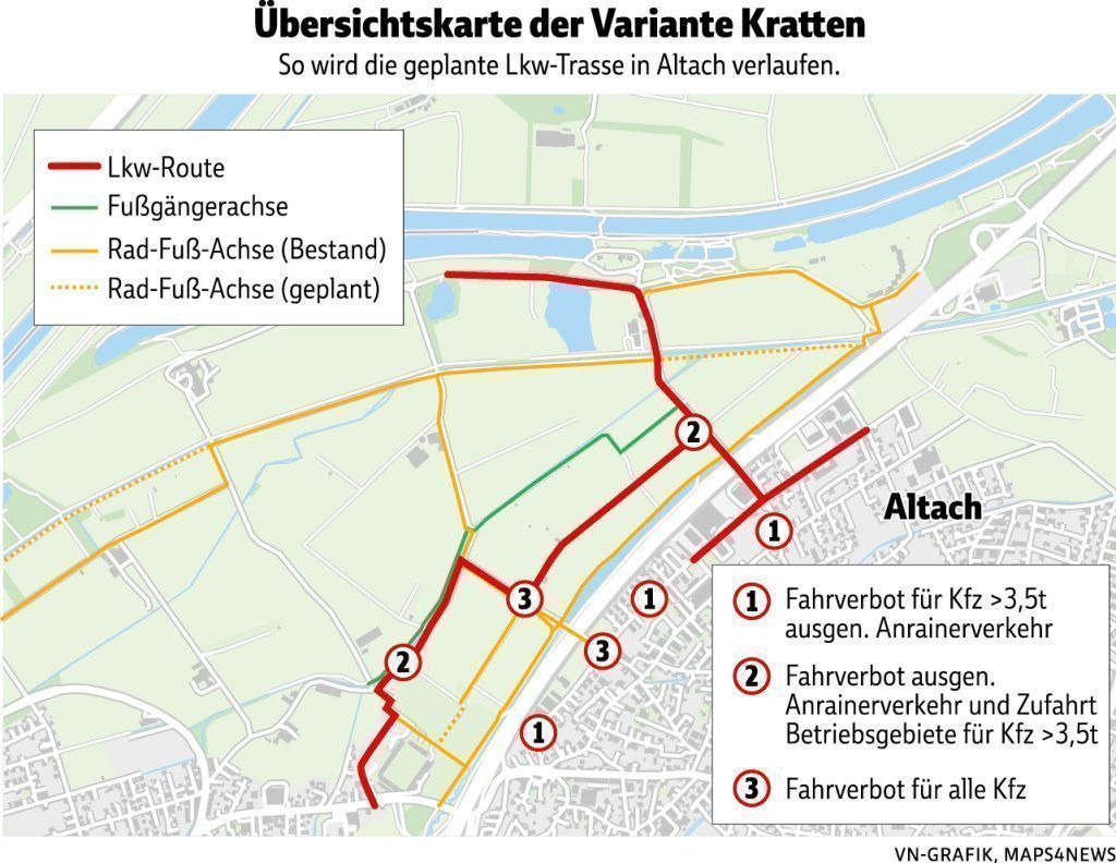 Altach entscheidet: Lkw-Straße "Variante Kratten" wird Realität
