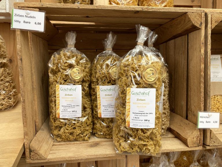 Guschahof Bürs, Yvonne und Florian Tschugmell, Zirbennudeln, Messe Wieseburg, Pasta-Kaiser 2024