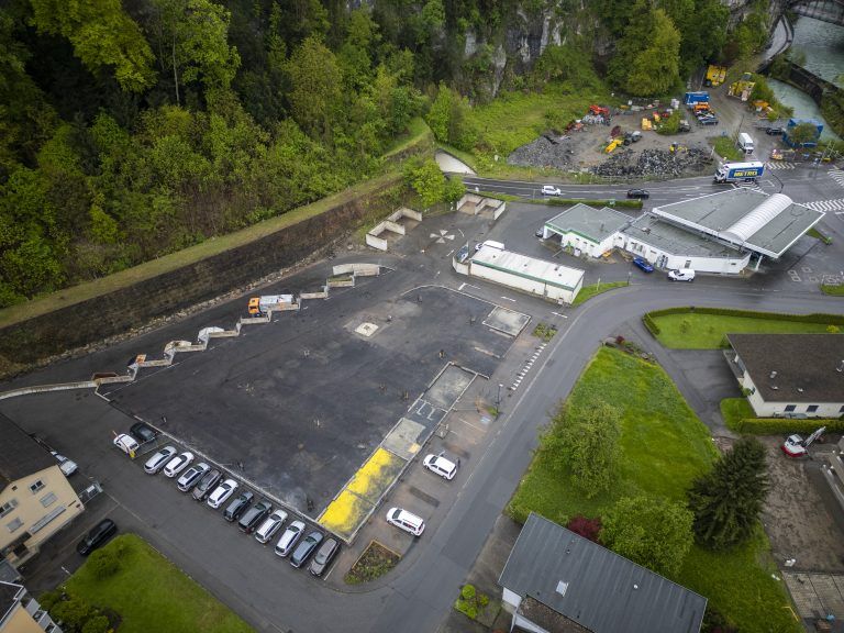 Drohnenfotos / ASZ Brand / Abriss Drohne Bild von oben Luftbild Luftaufnahme Drohnenfoto Drohnenbild