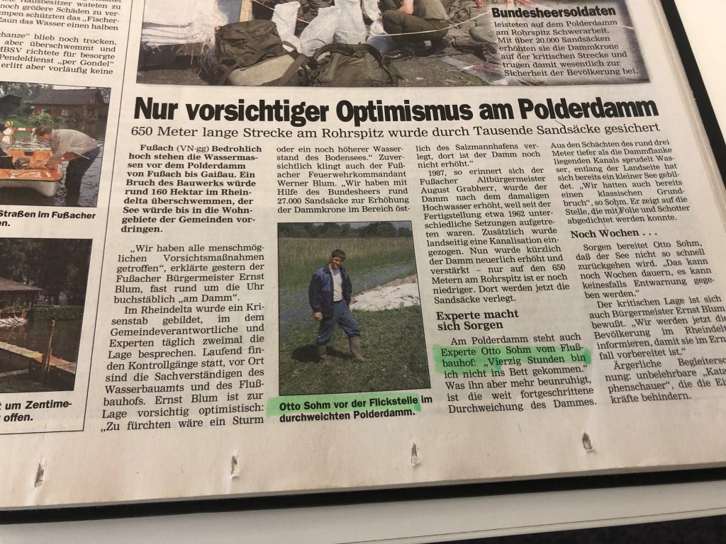 "Wenn der Polderdamm nicht gewesen wäre, wäre Fußach fast komplett abgesoffen"