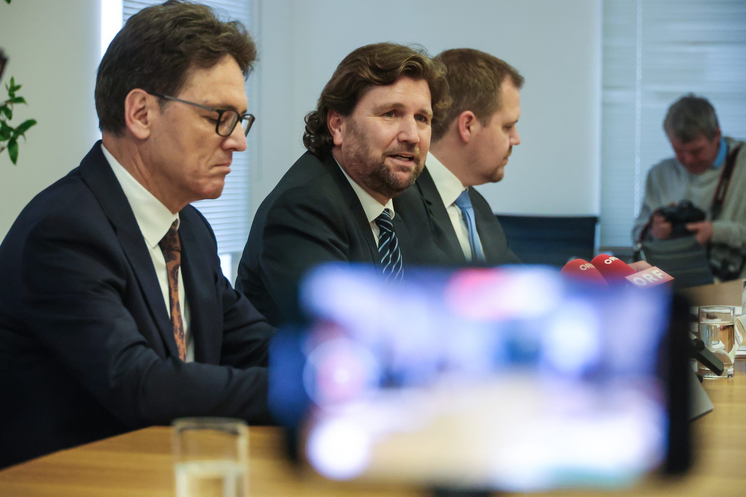 PK, Pressekonferenz Hypo Bank, Vorstand Hypo Vorarlberg, Michel Haller ldt zu Pressekonferenz zur aktuellen Causa, Kreditvergaben