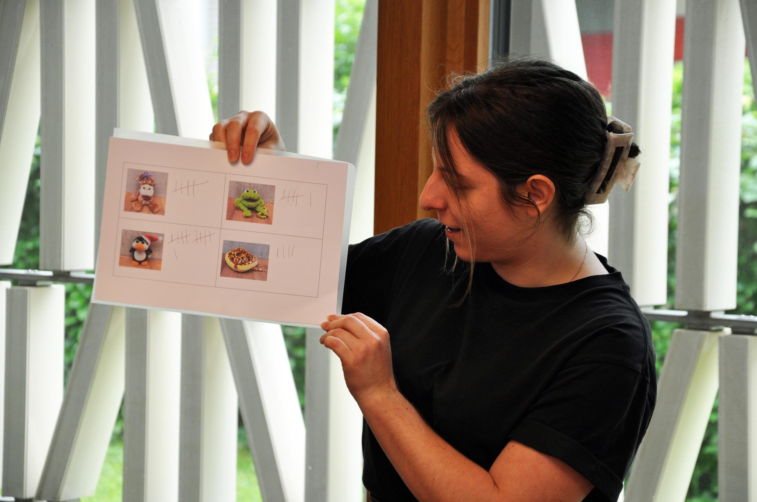 Silvana präsentierte das Ergebnis. - Wahl in der Kinderbibliothek