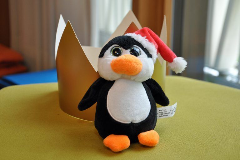 Für ein Jahr wird Pinguin Gustav Chef der Kinderbibliothek sein, dann sind Neuwahlen geplant. - Wahl in der Kinderbibliothek