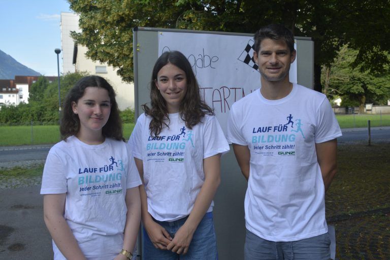 Anna Hämmerle, Franziska Fiel, Paul Reitmayr - Sponsorenlauf am BG Feldkirch-Rebberggasse