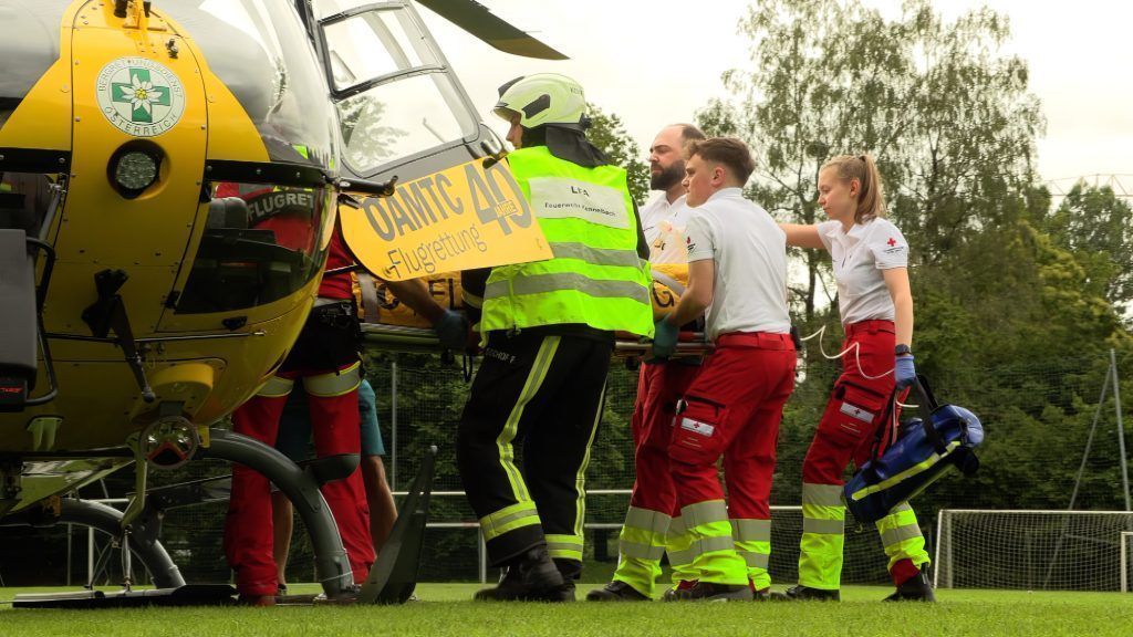 Reanimation nach Kletterunfall in Kennelbach