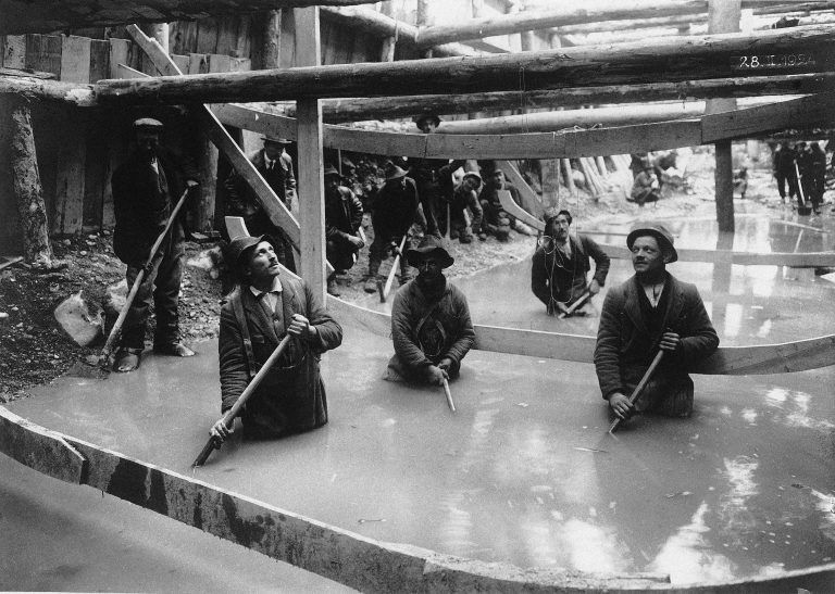 Historische Fotos vom Bau des Verbindungskanals in Feldkirch, 100 Jahre Verbindungskanal