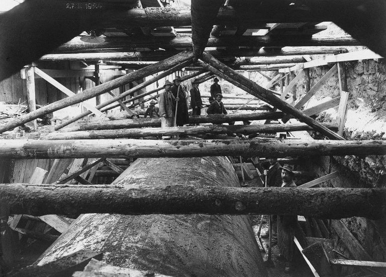 Historische Fotos vom Bau des Verbindungskanals in Feldkirch, 100 Jahre Verbindungskanal