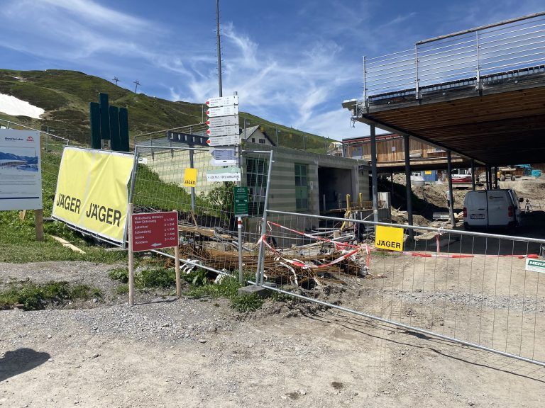 Baustelle, Bergrestaurant Grüneck, Golm