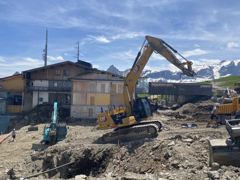 Baustelle, Bergrestaurant Grüneck, Golm