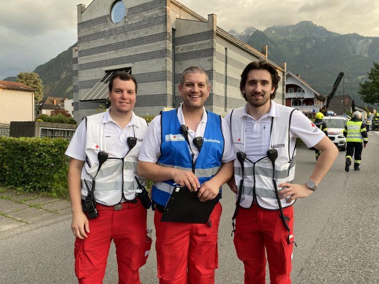Großübung der Einsatzkräfte von Feuerwehr und Rotes Kreuz in Bludenz
