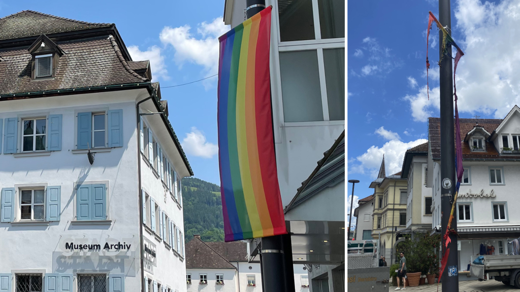 Dornbirner Regenbogenfahnen wurden Raub der Flammen