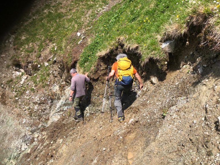 Wanderwegsperre Maisbodenweg, Bielerhöhe, Bielerkopf, Hangrutsch