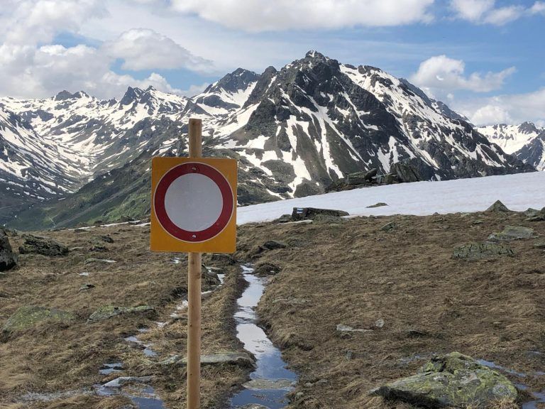 Wanderwegsperre Maisbodenweg, Bielerhöhe, Bielerkopf, Hangrutsch