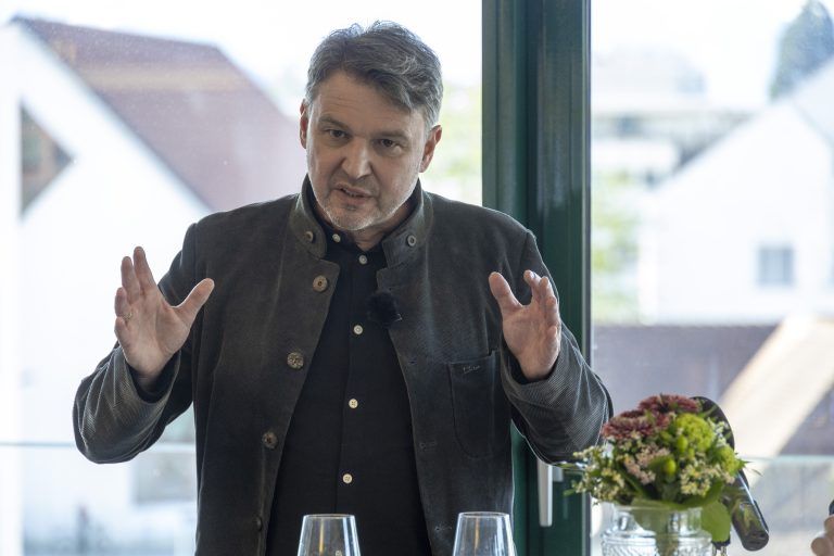 ÖVP Lustenau gibt neuen Bürgermeisterkandidat bekannt Magister Patrick Wiedl und Bürgermeister Kurt Fischer