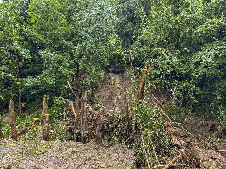 Hochwasser Wetter Regen Hangrutsch Bildstein