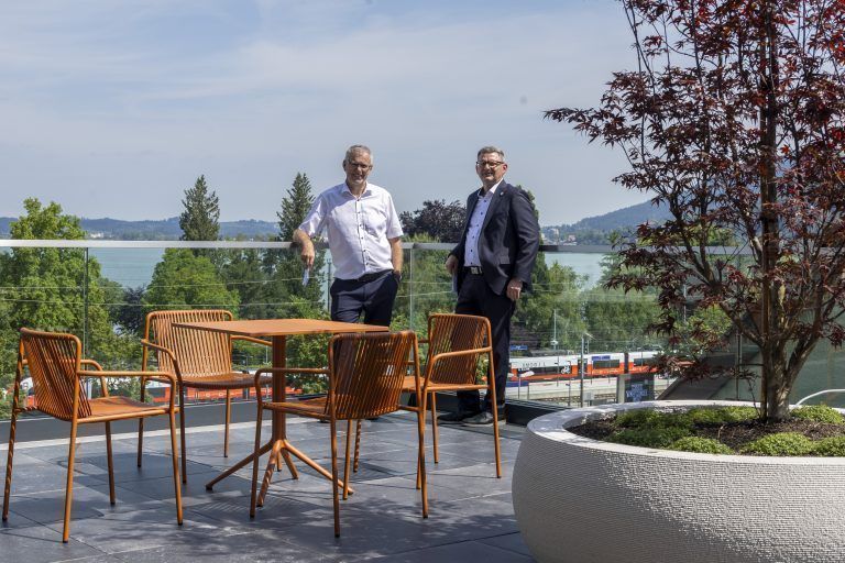 Rundgang durch neues VLV Gebäude; mit Robert Sturn und Klaus Himmelreich;