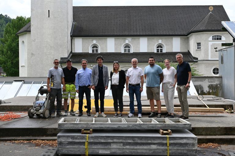 Baubeginn für neuen Mehrzweckpavillon auf dem Sebastianplatz in Gisingen