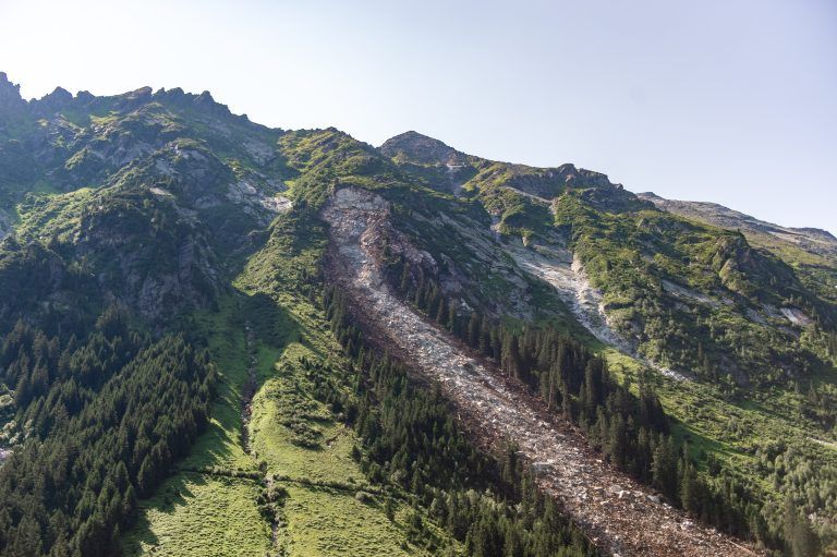Silvretta Hochalpenstraße, Felssturz, Hubschrauberflug