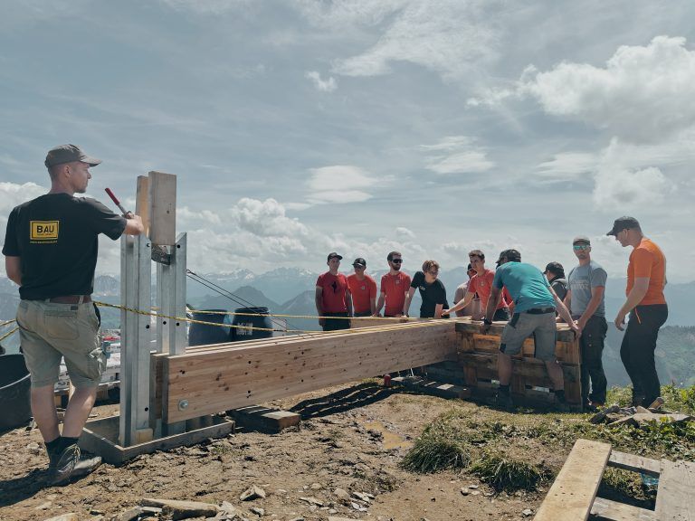 Glatthorn, neues Gipfelkreuz, Bergrettung Fontanella