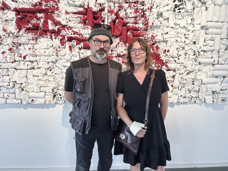 Judith Taucher und Hansjörg Fauland (Spielboden) schauten vorbei